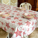 Load image into Gallery viewer, Christmas tablecloth Red Star - 100% Natural Cotton - Sauf Home
