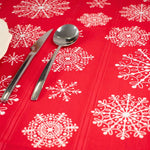 Load image into Gallery viewer, Christmas tablecloth Snow - 100% Natural Cotton - Sauf Home