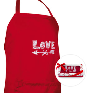 Unisex Red Apron with Themed Embroidery - Sauf Home